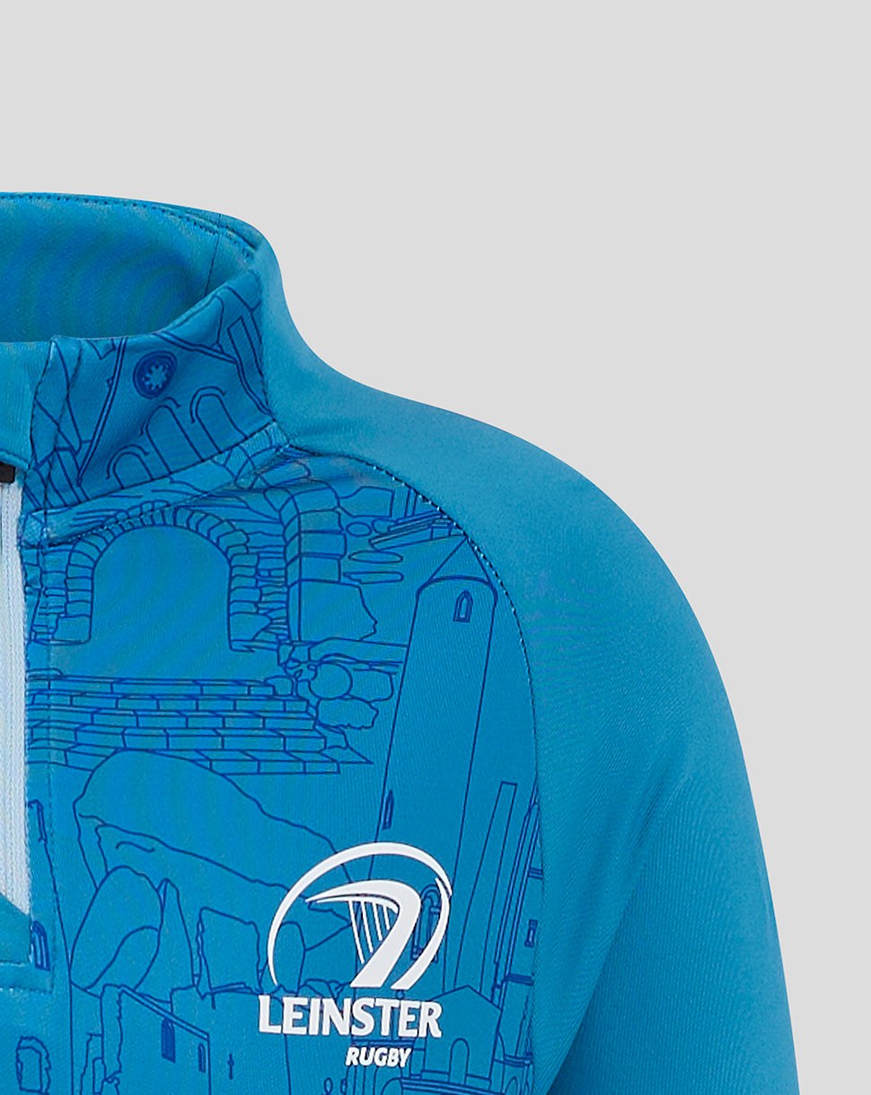 CASTORE LEINSTER MATCHDAY 1/4 ZIP MIDLAYER JUNIOR - MED BLUE/ CERULEAN