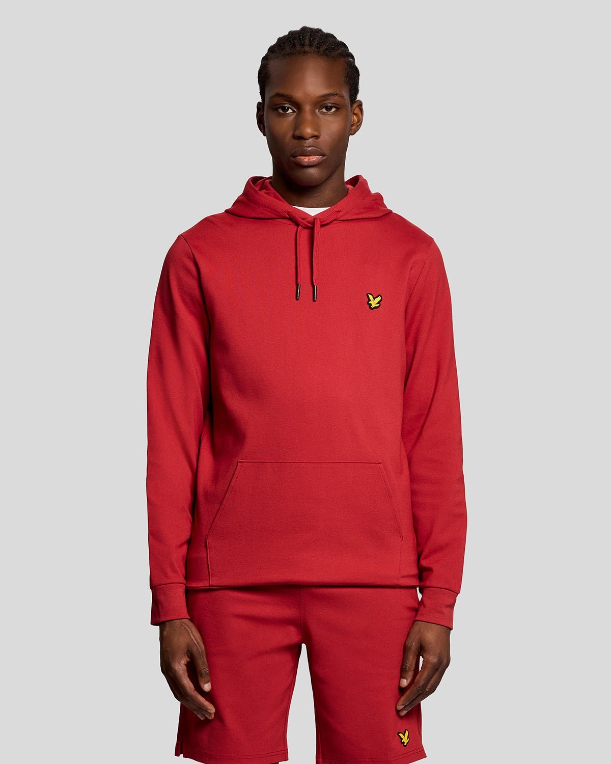 LYLE & SCOTT FLY FLEECE HOODIE - GARNET