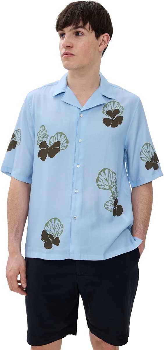 OFFICINE GENERALE EREN SHIRT - DREAM BLUE/OLIVE