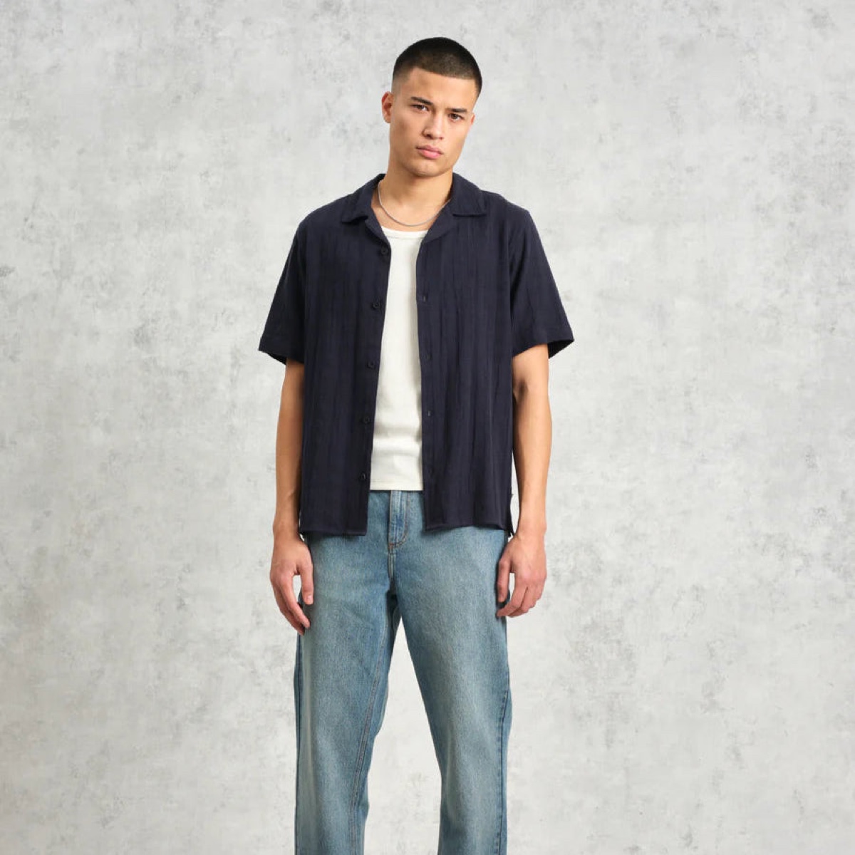 WAX LONDON DIDCOT SHIRT - NAVY