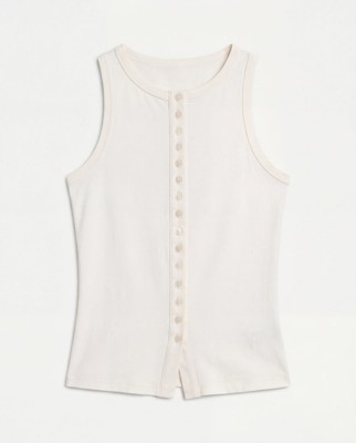 HERA WOMENS ESSENTIAL BUTTON UP TOP - COCONUT MILK