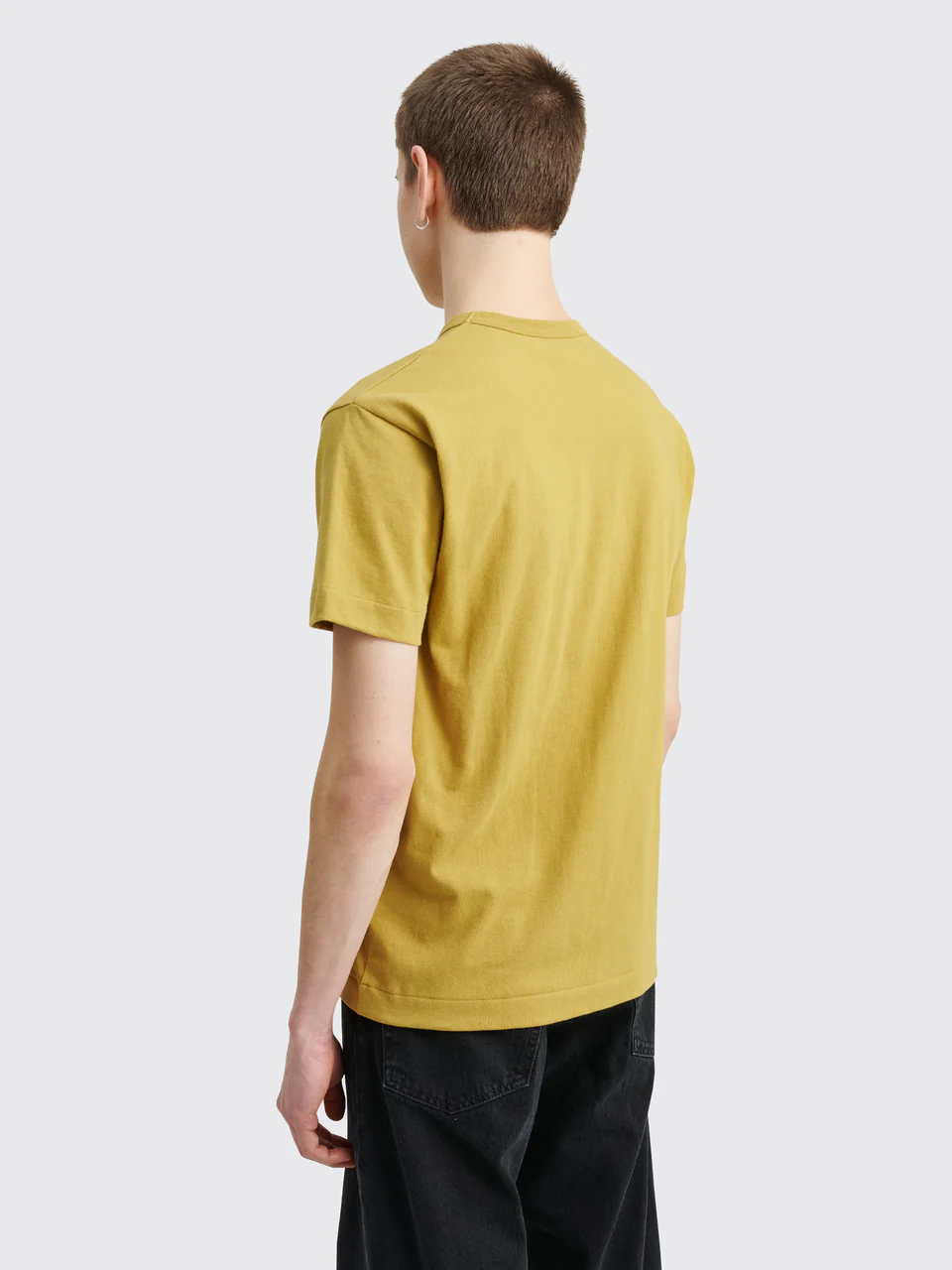 COMME DES GARCONS PLAY SMALL CHEST LOGO S/S T-SHIRT - OLIVE/RED