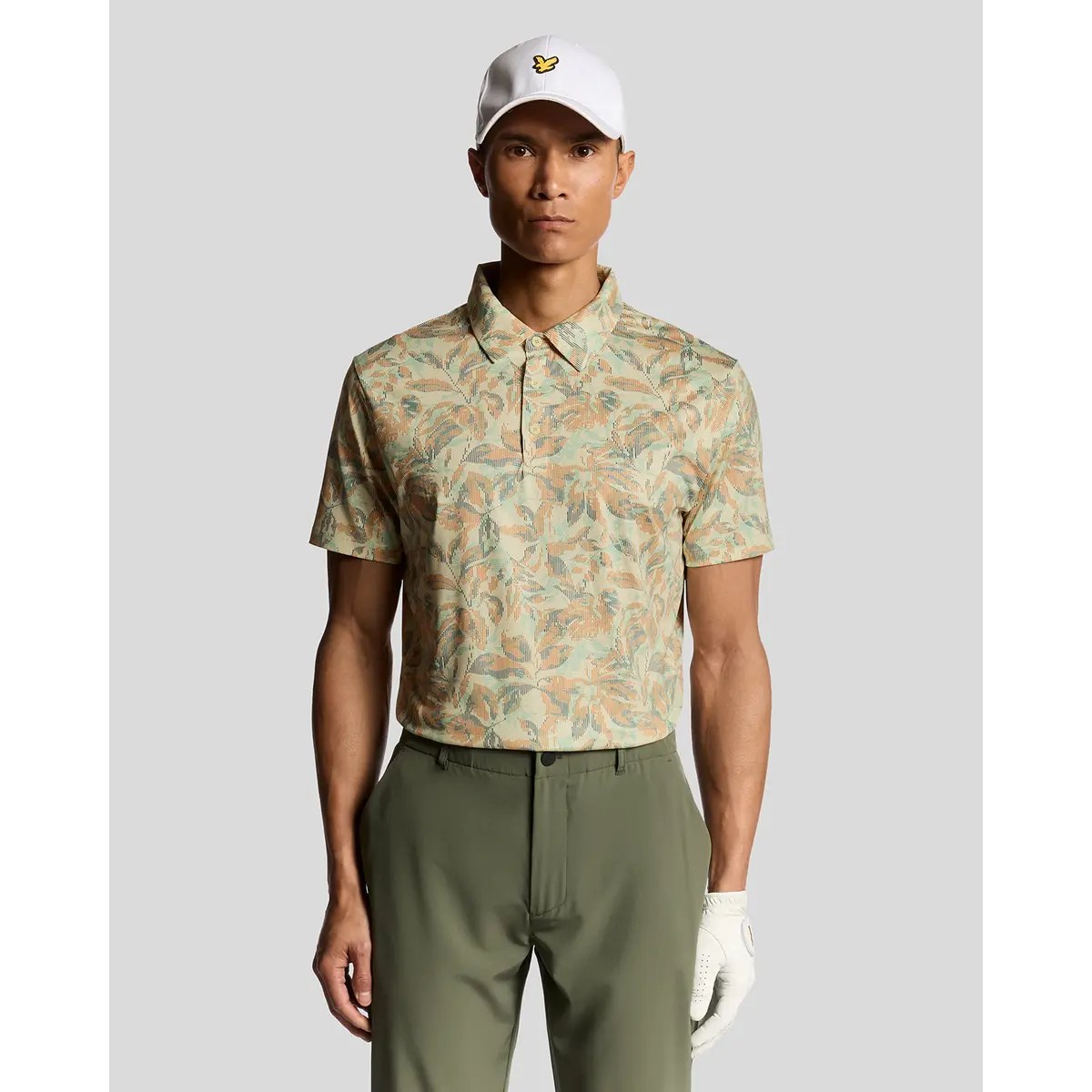 LYLE & SCOTT GOLF DIGITAL FLORAL POLO SHIRT - SUNRISE YELLOW