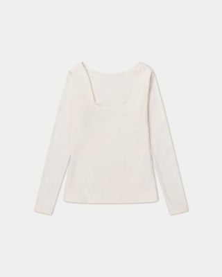 HERA WOMENS ESSENTIAL DUAL WEAR LONG SLEEVE TOP - COCONUT MILK