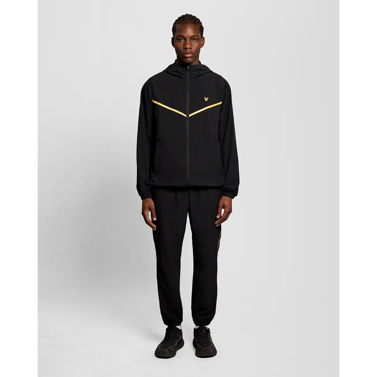 LYLE & SCOTT STRIPED TRACKIES - JET BLACK