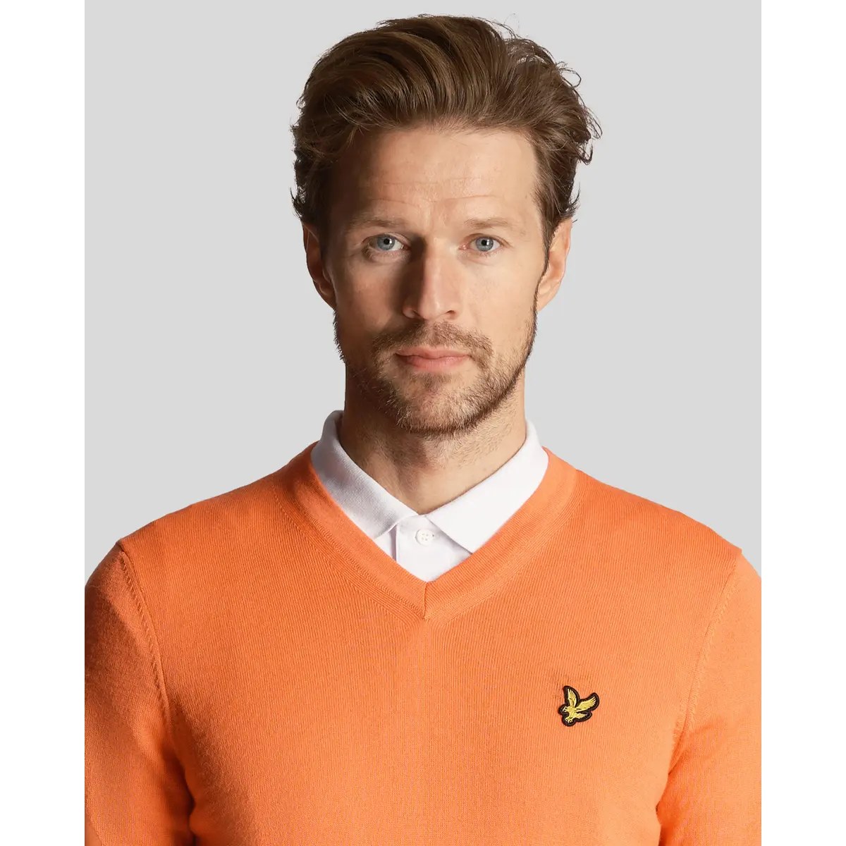 LYLE & SCOTT GOLF V NECK PULLOVER - COURSE CORAL