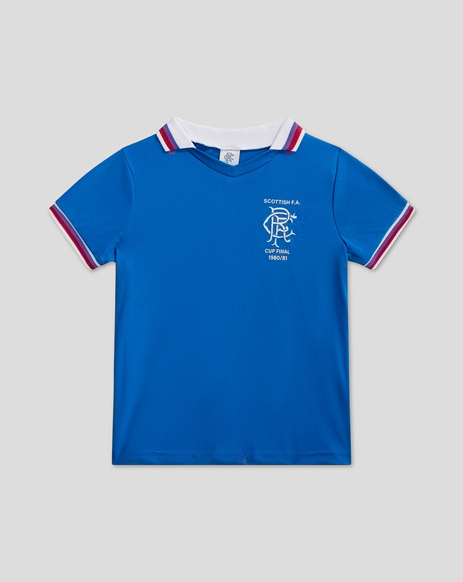 CASTORE RANGERS 1980/81 LCF RETRO SHIRT INFANT - BLUE
