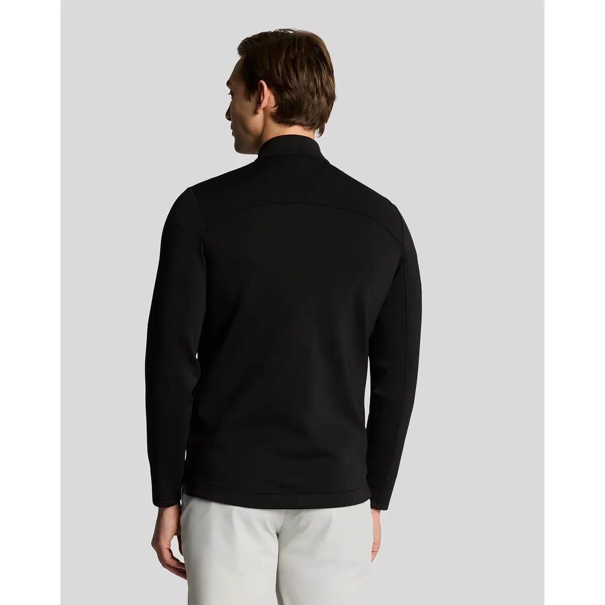 LYLE & SCOTT HYBRID QUILTED FULL ZIP GOLF JACKET - JET BLACK