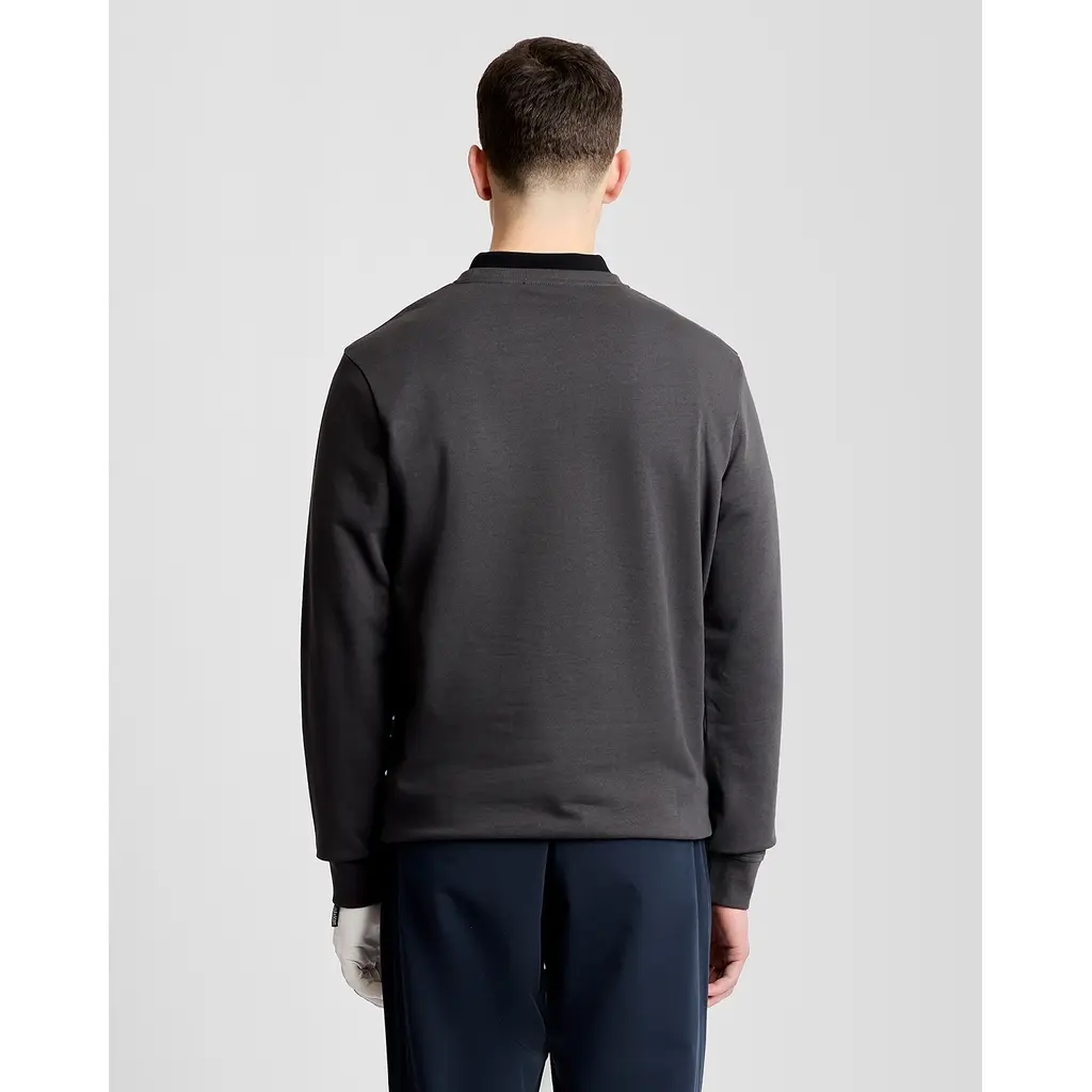 LYLE & SCOTT CURRENT SEASON GREEN EAGLE CREW NECK SWEATSHIRT - GUNMETAL