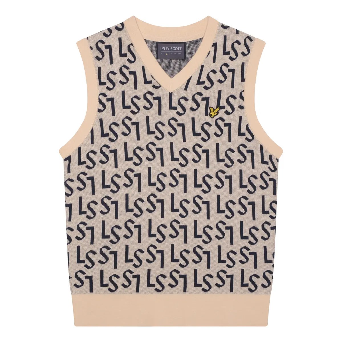 LYLE & SCOTT MONOGRAM KNITTED TANK TOP - SAND DUNE
