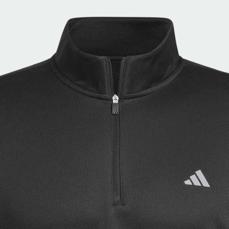 ADIDAS TEXTURED Q ZIP   BLACK