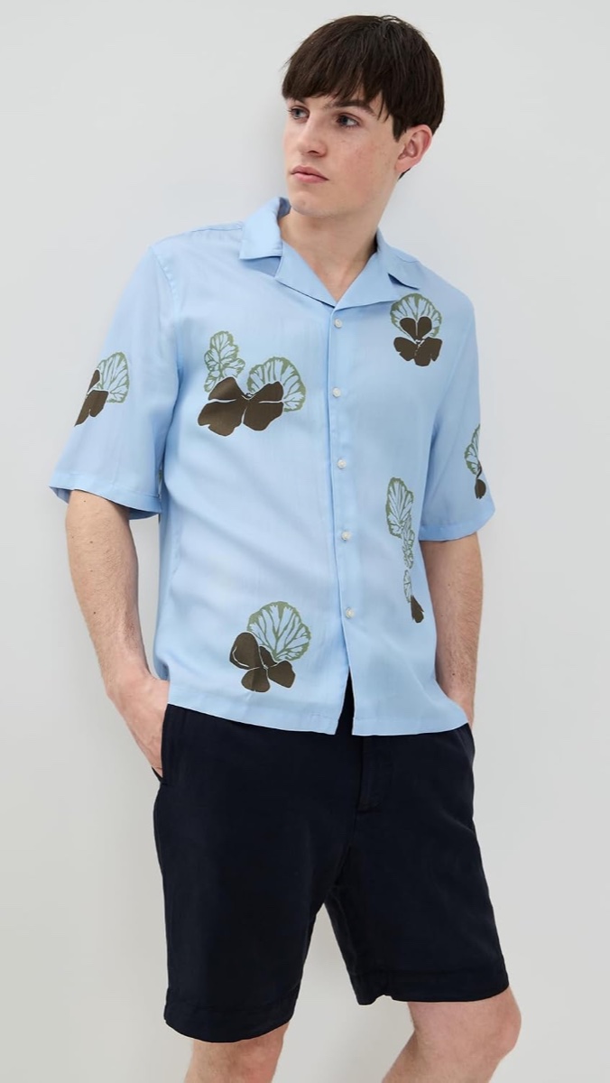 OFFICINE GENERALE EREN SHIRT - DREAM BLUE/OLIVE