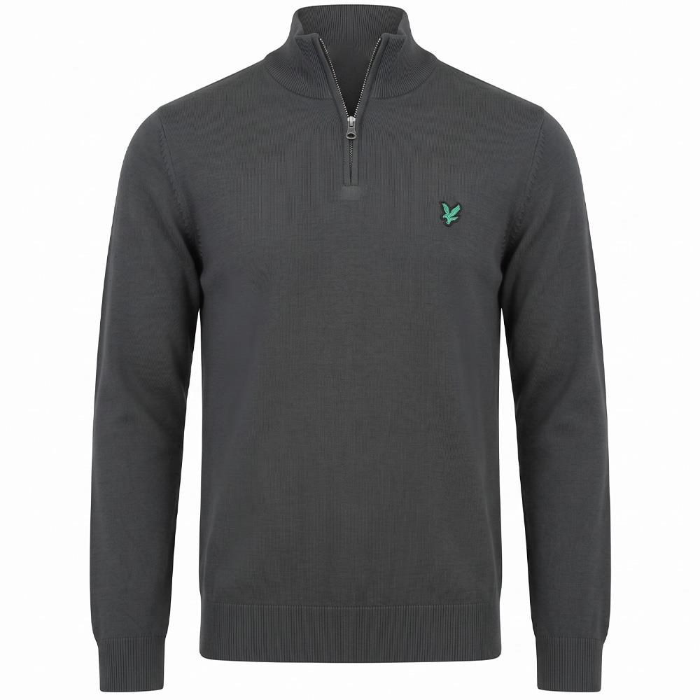 LYLE & SCOTT GOLF POLYBLEND QUARTER ZIP JUMPER - GUNMETAL