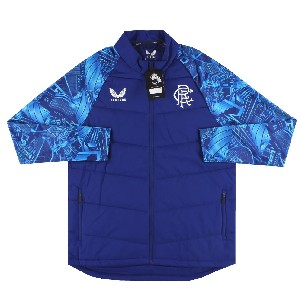 CASTORE RANGERS STADIUM PRINT HYBRID JACKET - BLUE DEPTHS