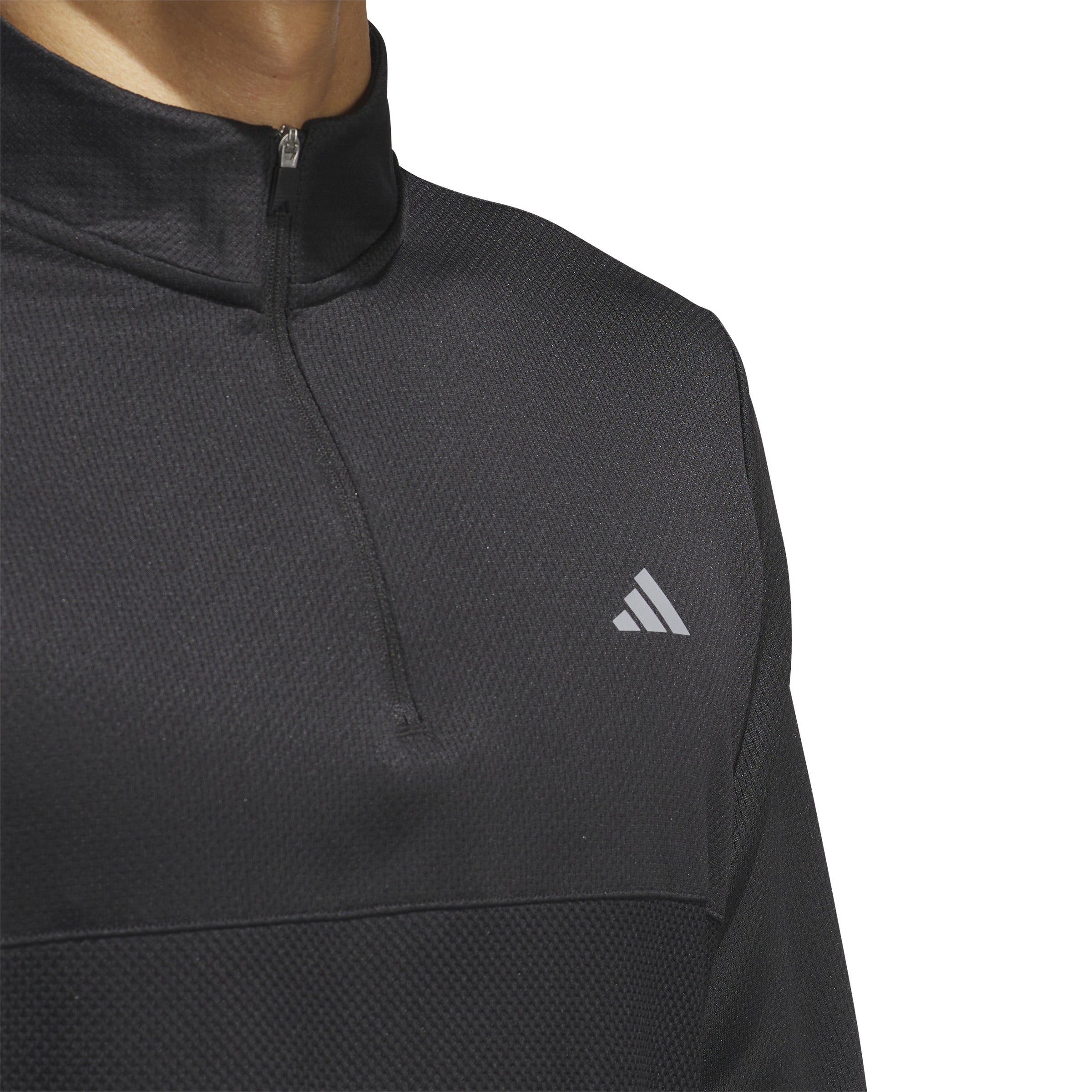 ADIDAS TEXTURED Q ZIP   BLACK