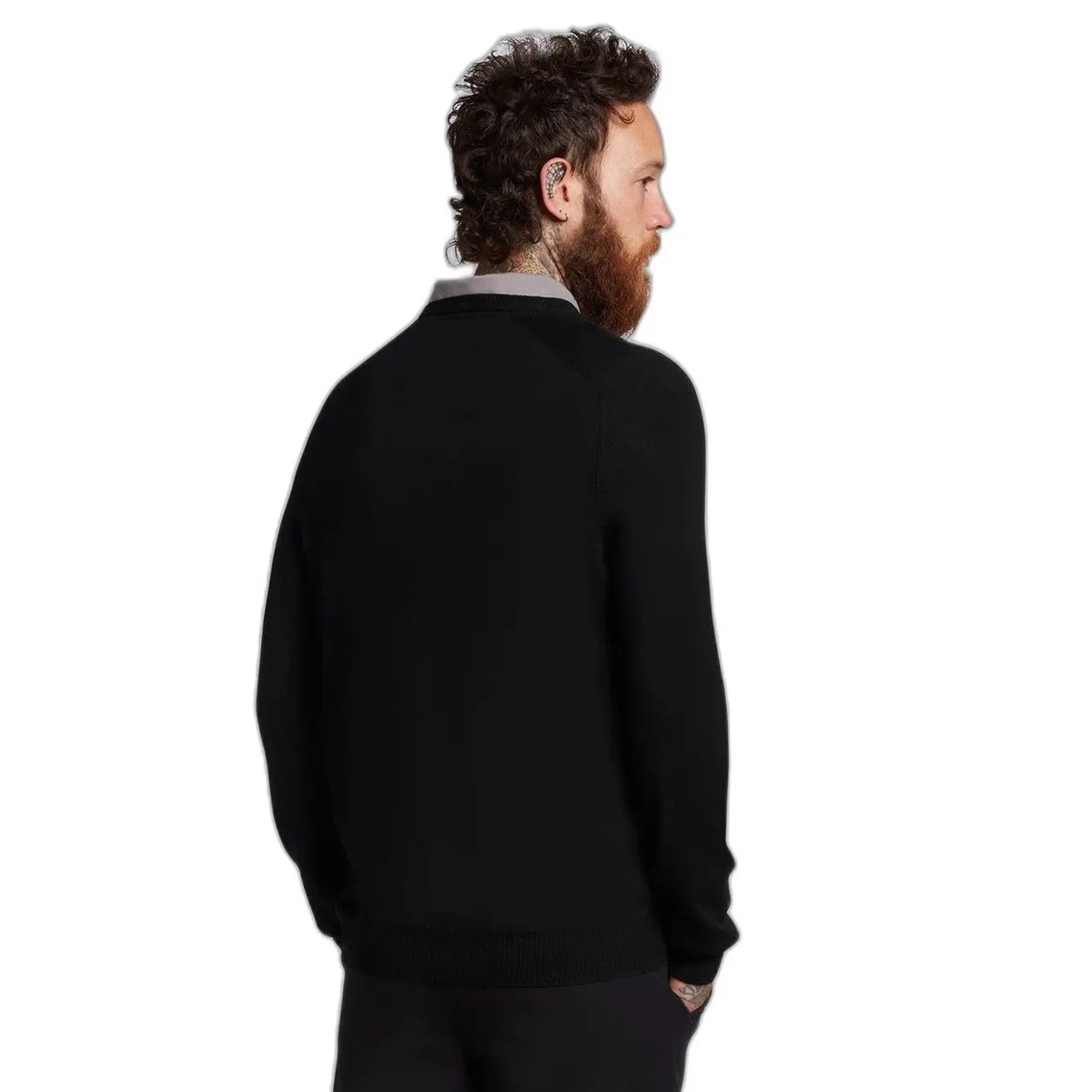 LYLE & SCOTT MERINO V NECK - JET BLACK