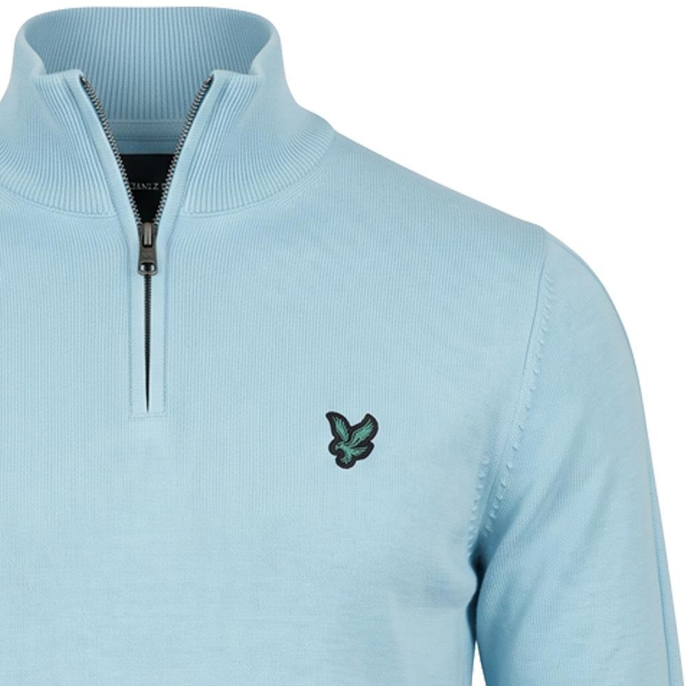 LYLE & SCOTT GOLF POLYBLEND QUARTER ZIP JUMPER - SEA BREEZE BLUE