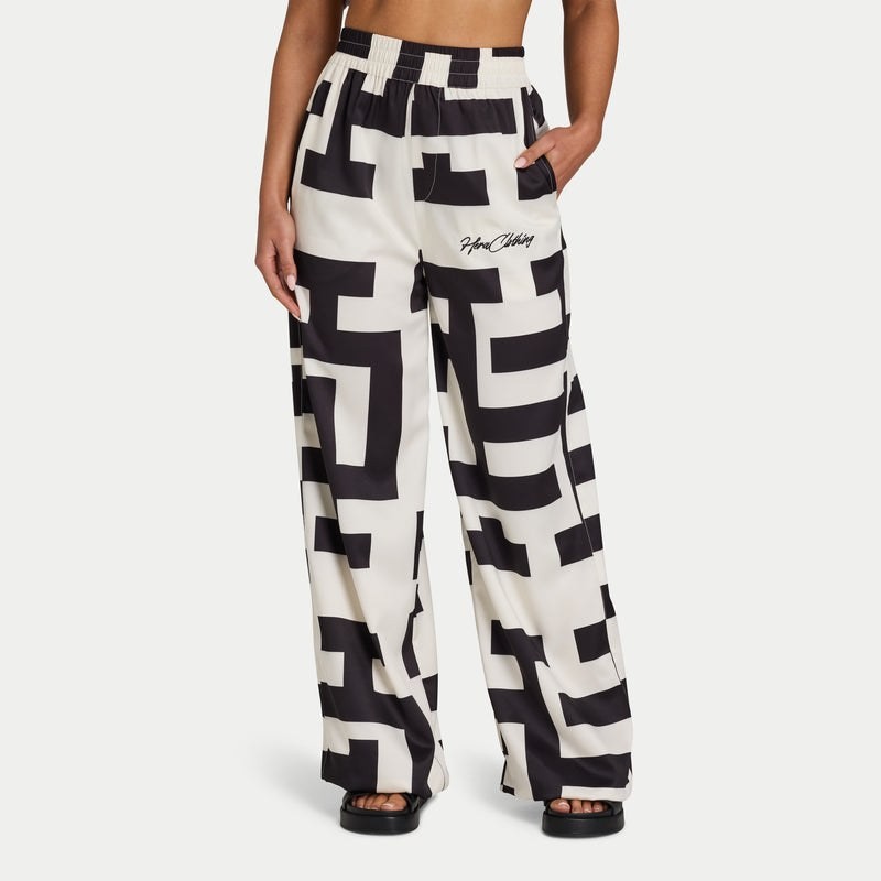 HERA WOMENS PRINTED TROUSER OFF WHITE/ BLACK