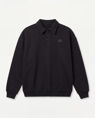 HERA WOMENS COLLECTIVE COLLARED SWEATSHIRT - BLACK