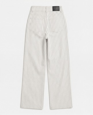 HERA WOMENS WIDE LEG JEAN - ECRU/ BLACK STRIPE
