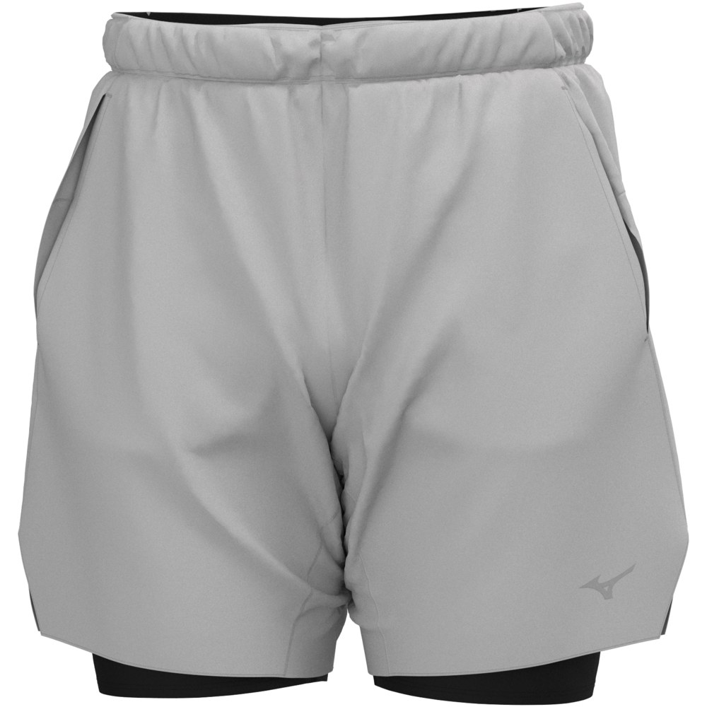 MIZUNO MENS CORE 7.5 INCH 2IN1 SHORT - VAPOR SILVER