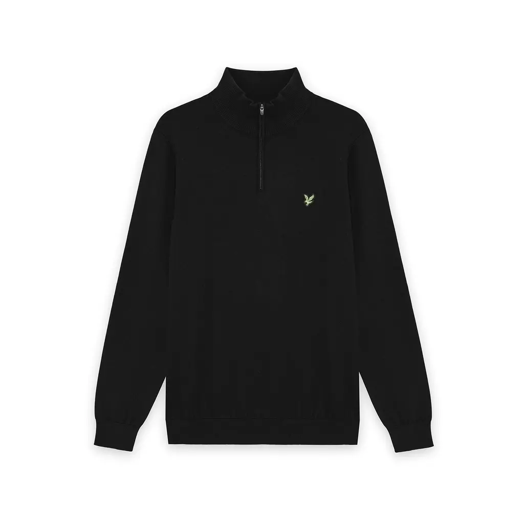 LYLE & SCOTT GOLF POLYBLEND QUARTER ZIP JUMPER - JET BLACK