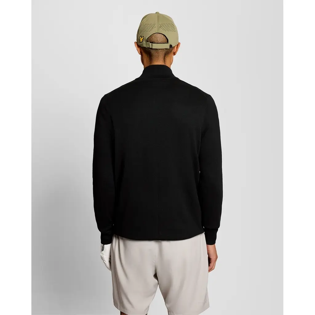 LYLE & SCOTT GOLF POLYBLEND QUARTER ZIP JUMPER - JET BLACK