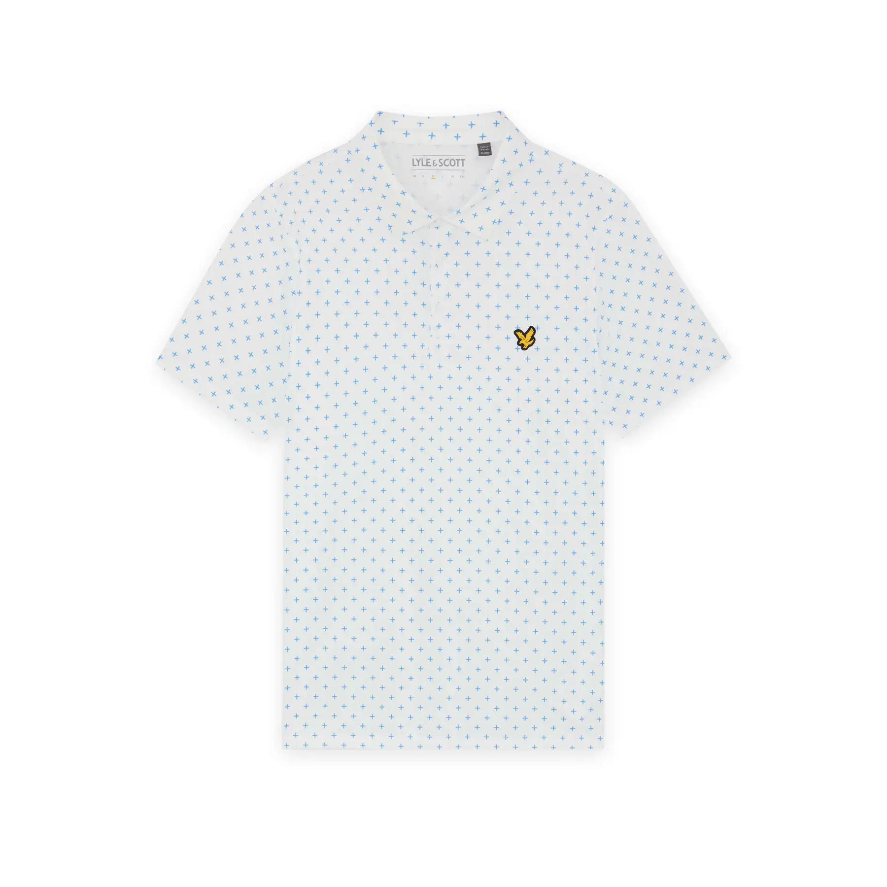 LYLE & SCOTT GOLF CROSS PRINT POLO - WHITE