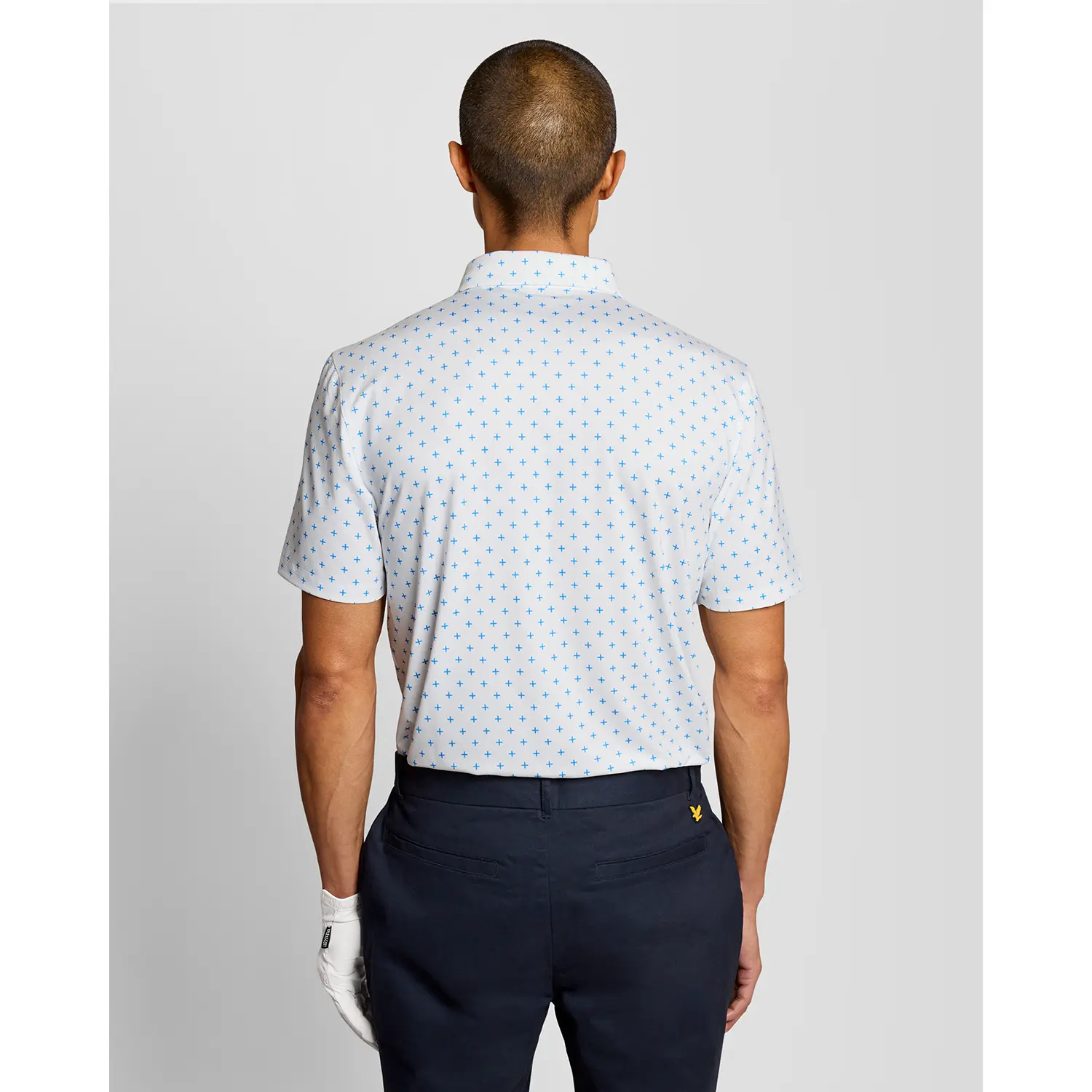 LYLE & SCOTT GOLF CROSS PRINT POLO - WHITE