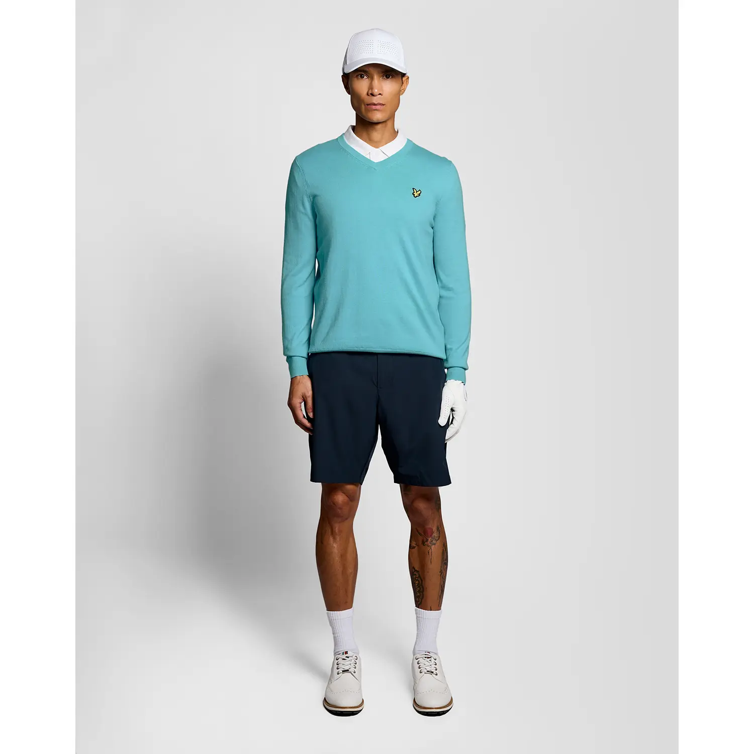 LYLE & SCOTT GOLF V NECK PULLOVER - AQUAMARINE BLUE