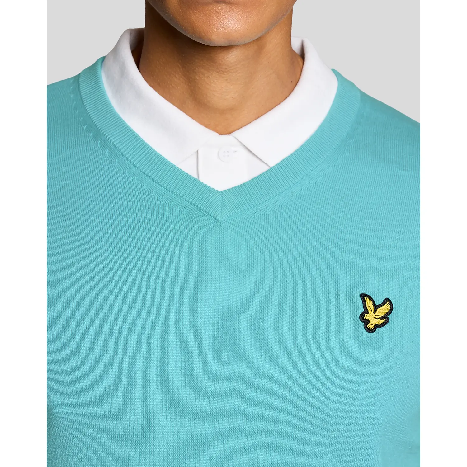 LYLE & SCOTT GOLF V NECK PULLOVER - AQUAMARINE BLUE