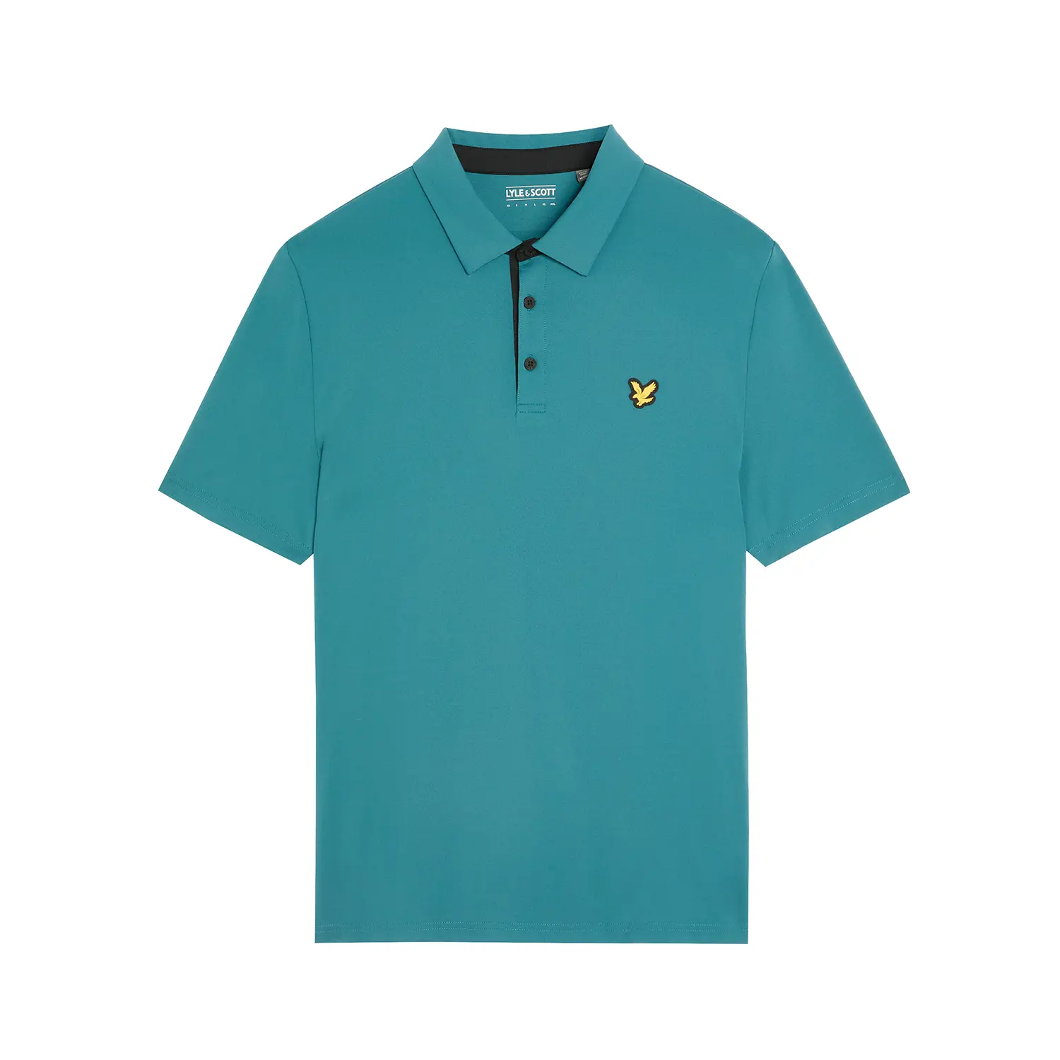 LYLE & SCOTT CONTRAST PLACKET POLO SHIRT - ALBATROSS/ JET BLACK