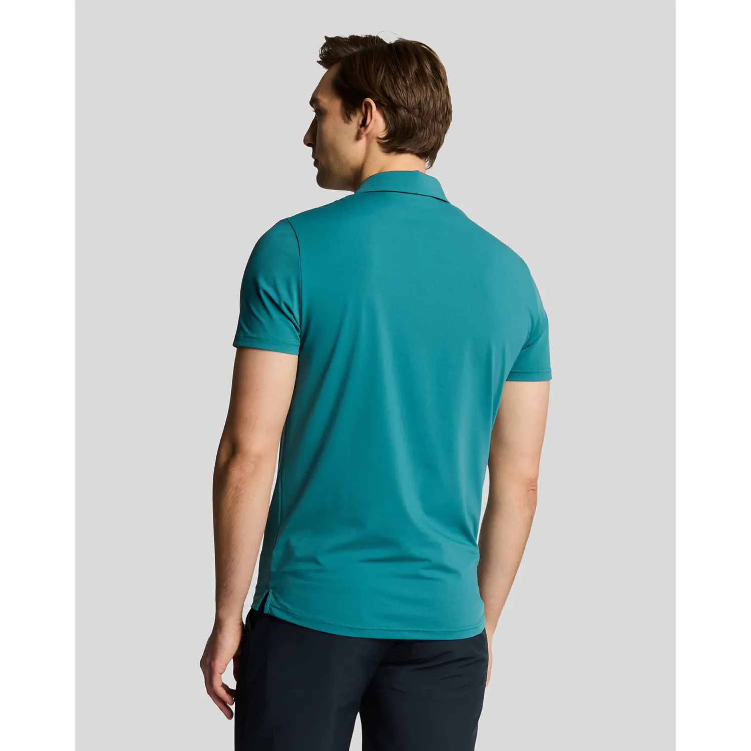 LYLE & SCOTT CONTRAST PLACKET POLO SHIRT - ALBATROSS/ JET BLACK