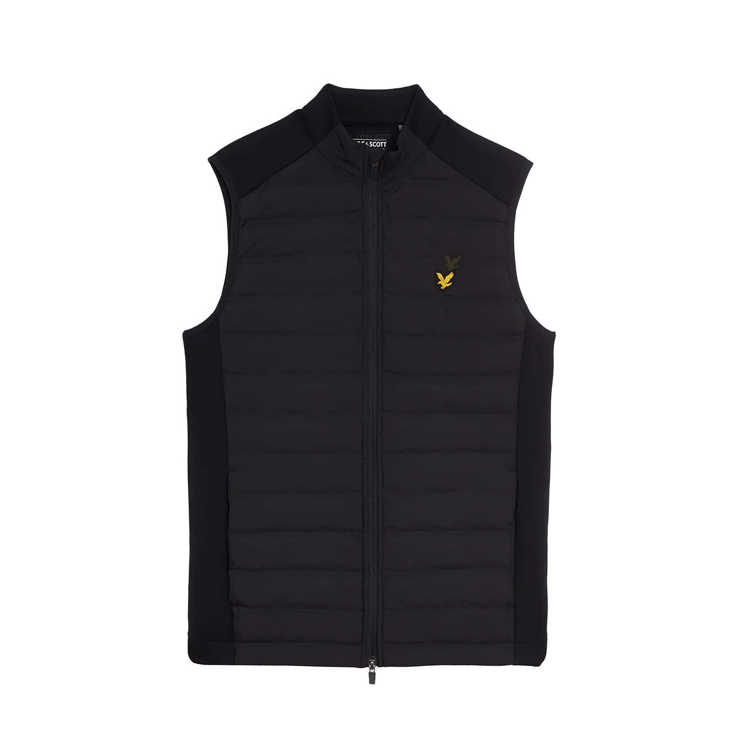 LYLE & SCOTT HYBRID QUILTED GOLF GILET - JET BLACK