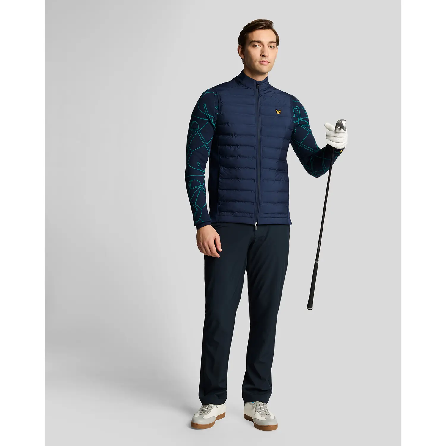 LYLE & SCOTT HYBRID QUILTED GOLF GILET - RYDER BLUE