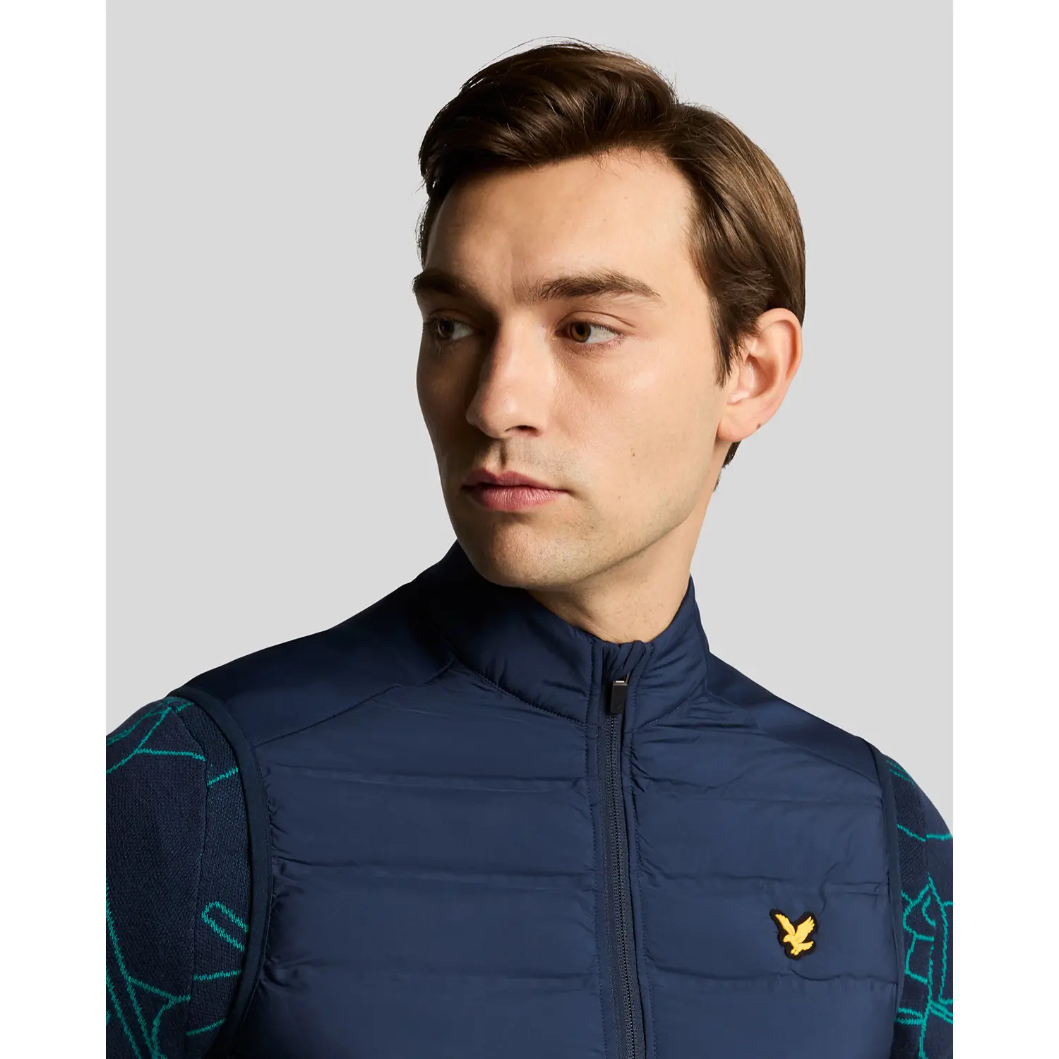 LYLE & SCOTT HYBRID QUILTED GOLF GILET - RYDER BLUE