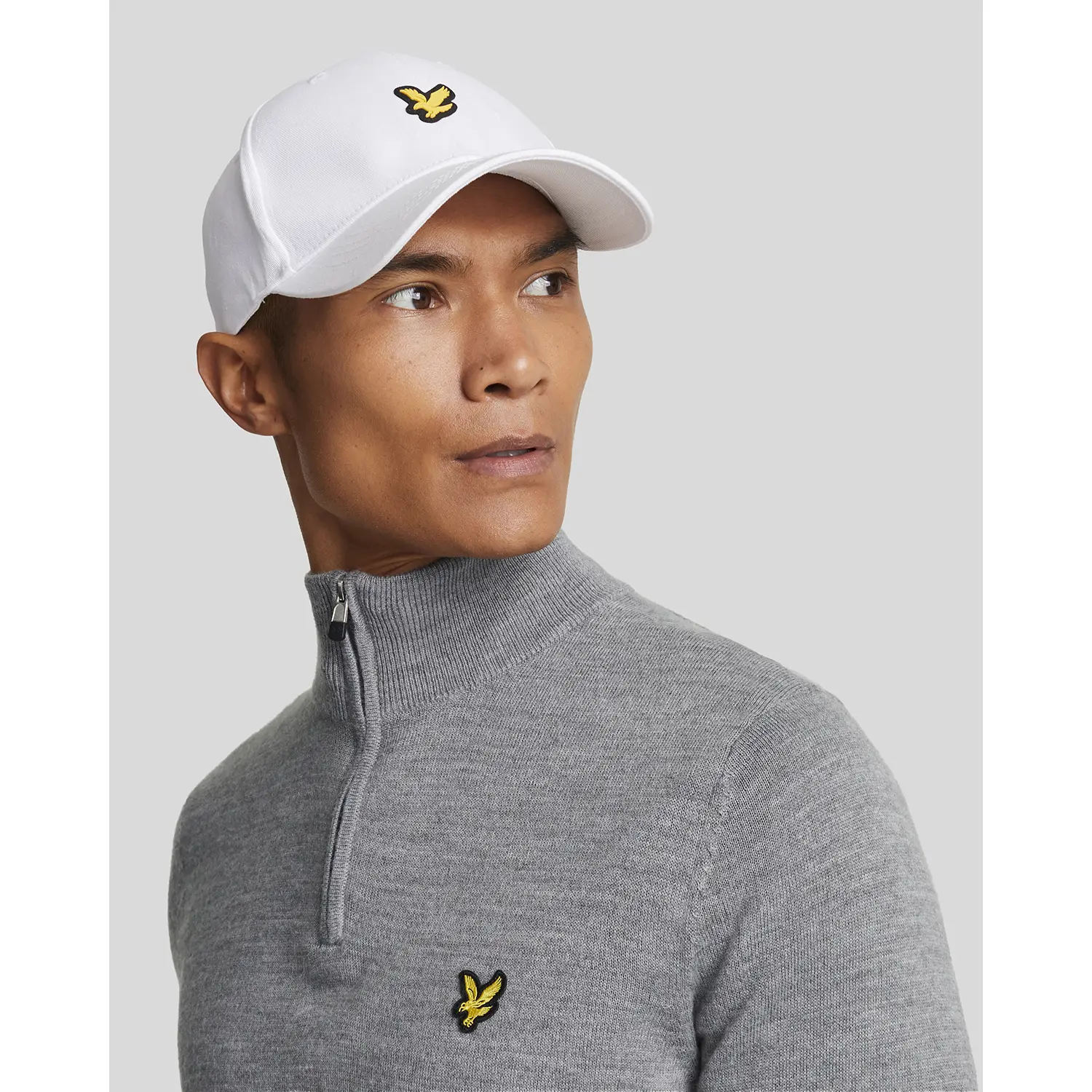 LYLE & SCOTT GOLF QUARTER ZIP MERINO JUMPER - MID GREY MARL
