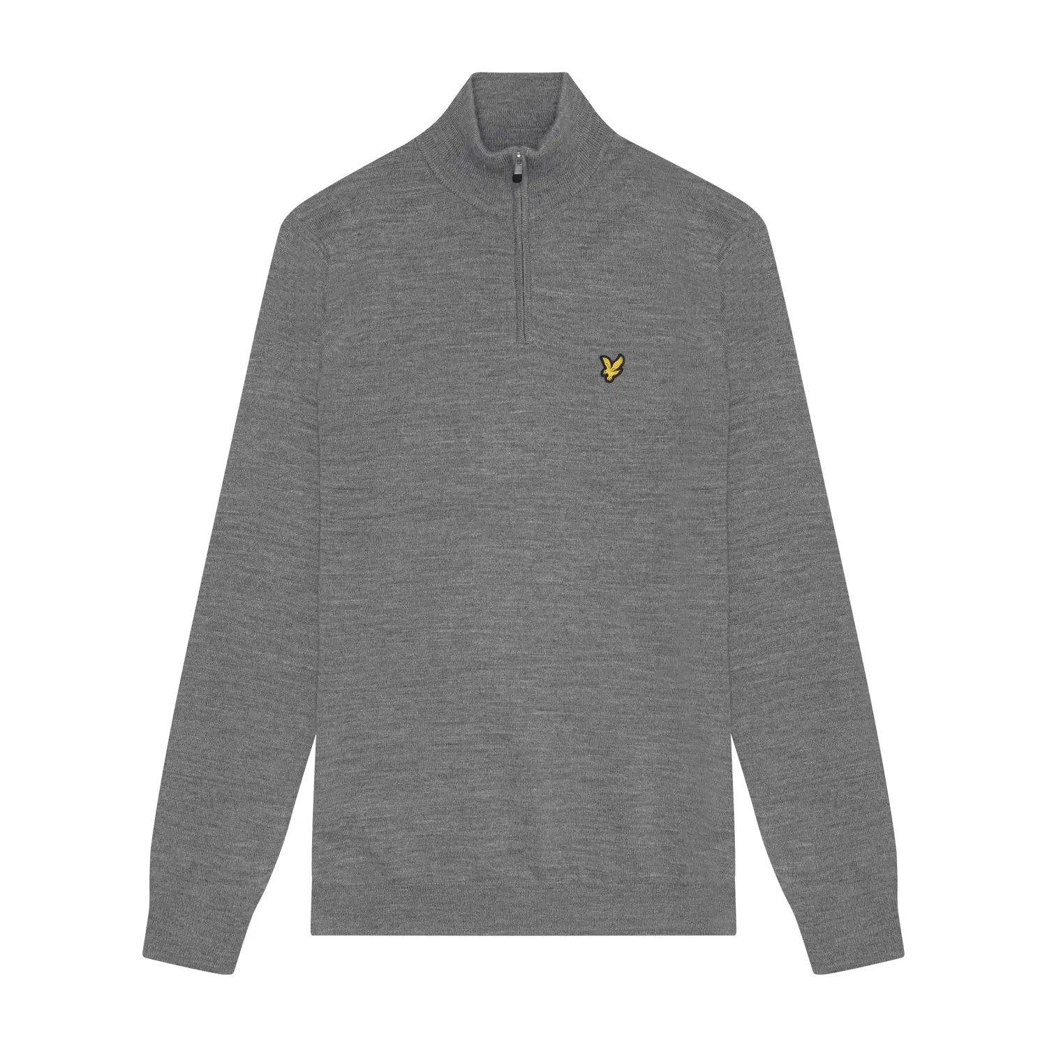 LYLE & SCOTT GOLF QUARTER ZIP MERINO JUMPER - MID GREY MARL