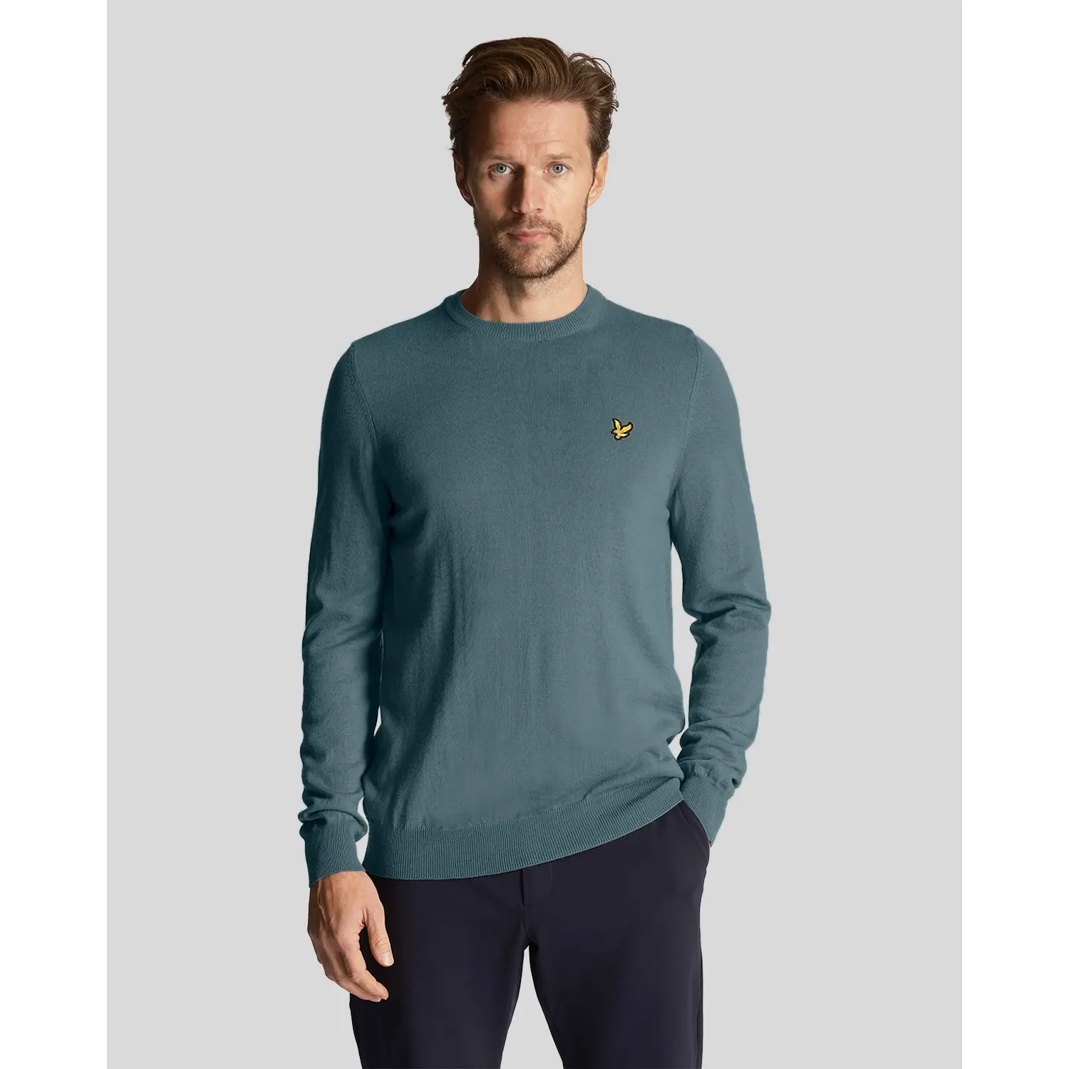LYLE & SCOTT GOLF CREW NECK PULLOVER - IRON BLUE