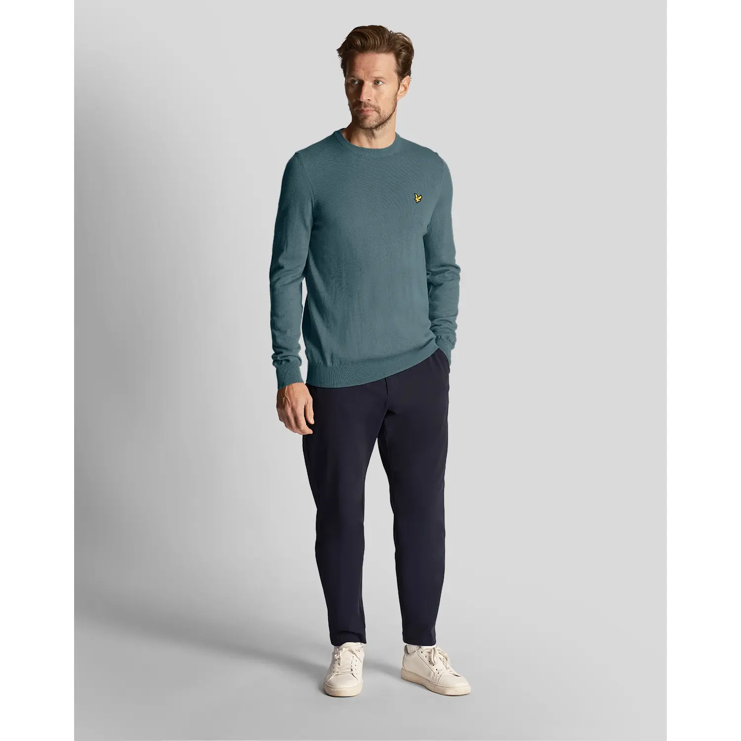 LYLE & SCOTT GOLF CREW NECK PULLOVER - IRON BLUE