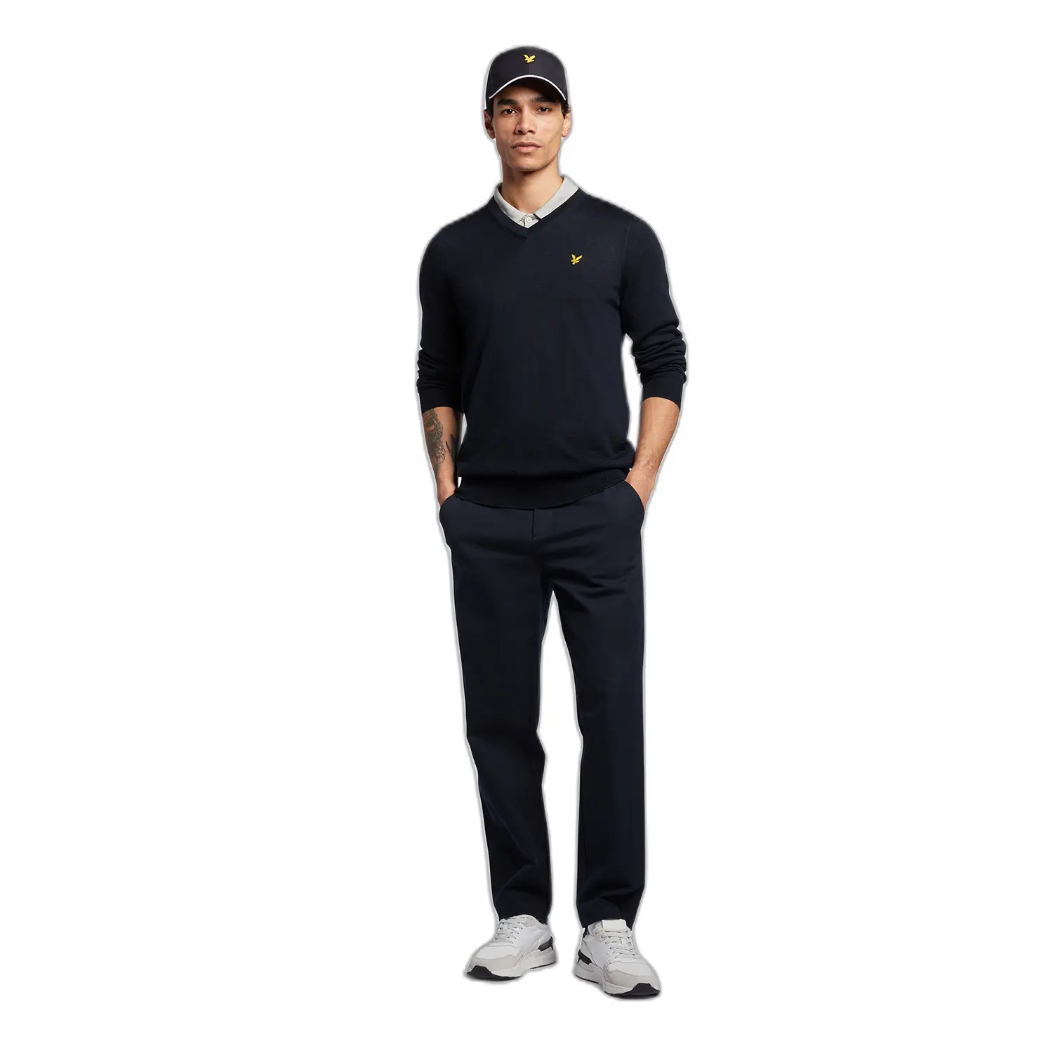 LYLE & SCOTT GOLF V NECK PULLOVER - DARK NAVY