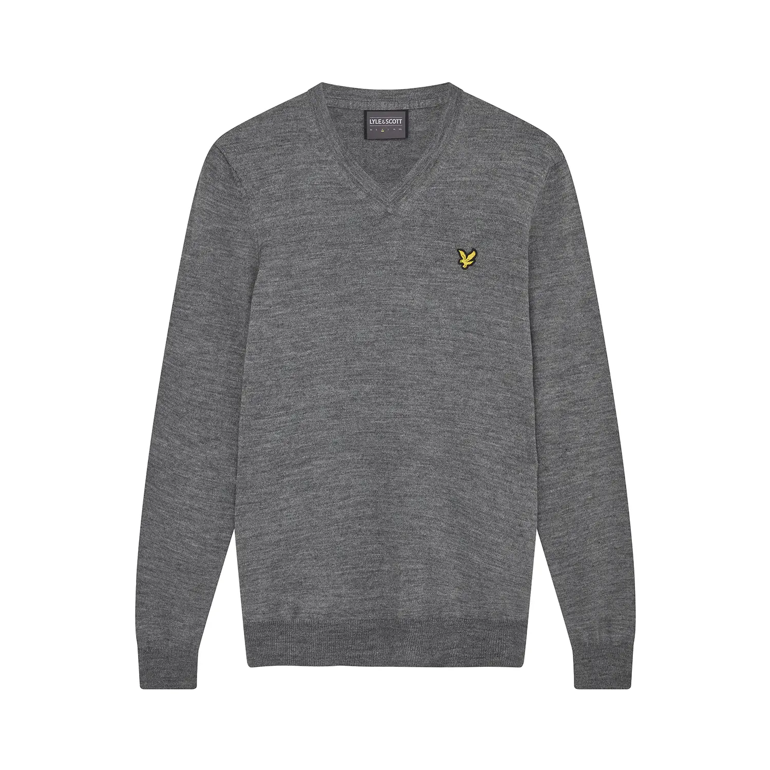 LYLE & SCOTT GOLF V NECK PULLOVER - MID GREY MARL
