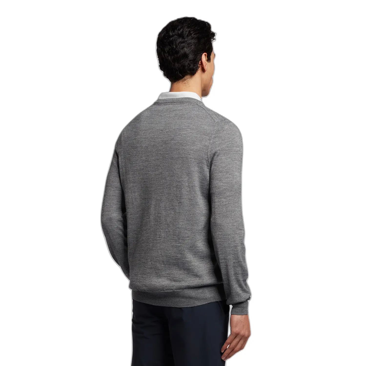 LYLE & SCOTT GOLF V NECK PULLOVER - MID GREY MARL