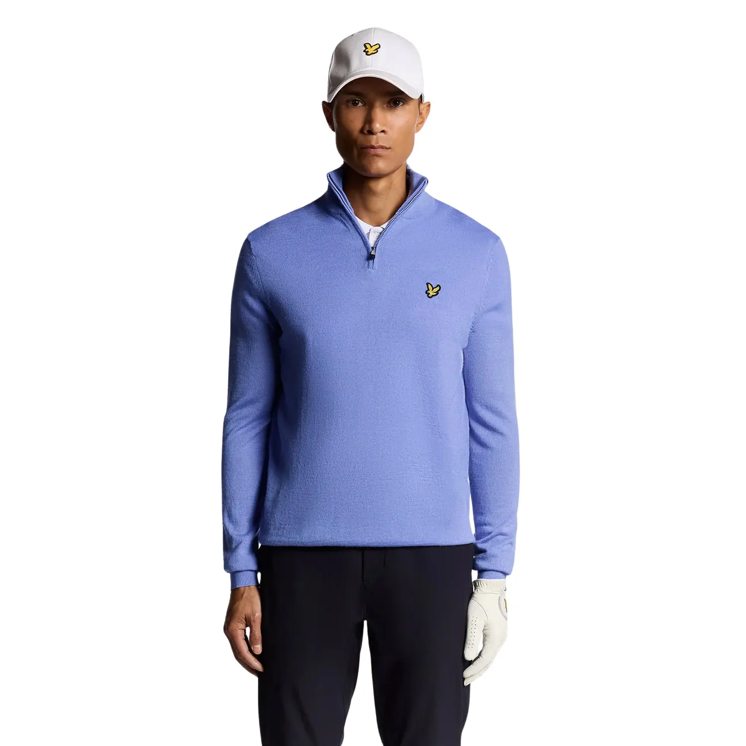 LYLE & SCOTT GOLF QUARTER ZIP MERINO JUMPER - MOONLIGHT