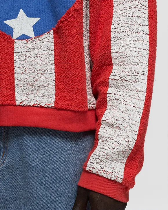 ERL STARS AND STRIPES SWIRL HOODIE - BLUE