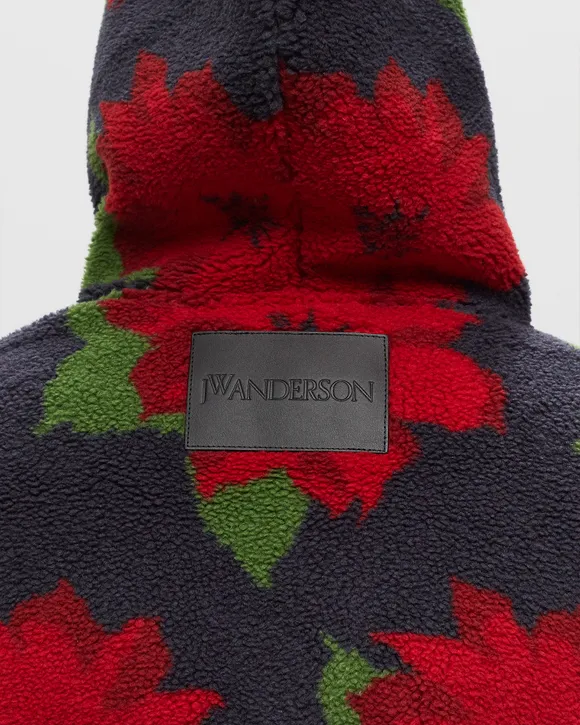 JW ANDERSON ZIP FRONT HOODED JACKET - NAVY