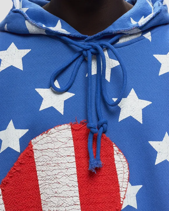 ERL STARS AND STRIPES SWIRL HOODIE - BLUE