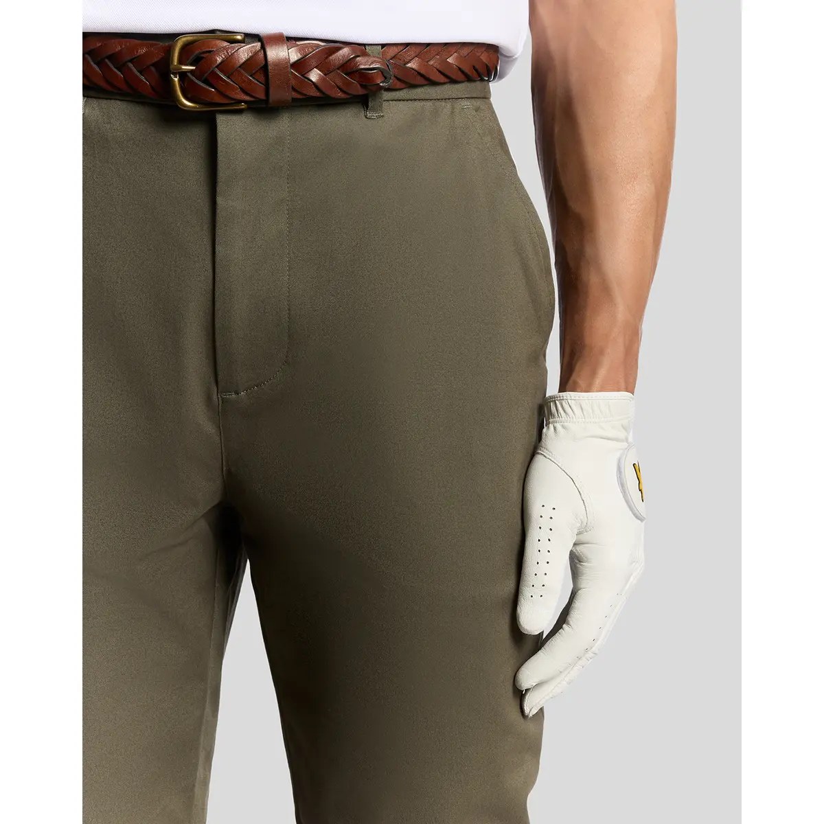 LYLE & SCOTT COURSE STRETCH CHINO TROUSERS - CACTUS GREEN