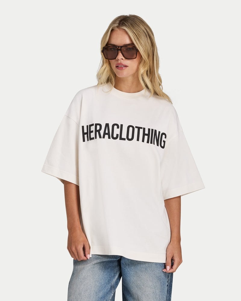HERA WOMENS HERACLOTHING OVERSIZED T - SHIRT - OFF WHITE