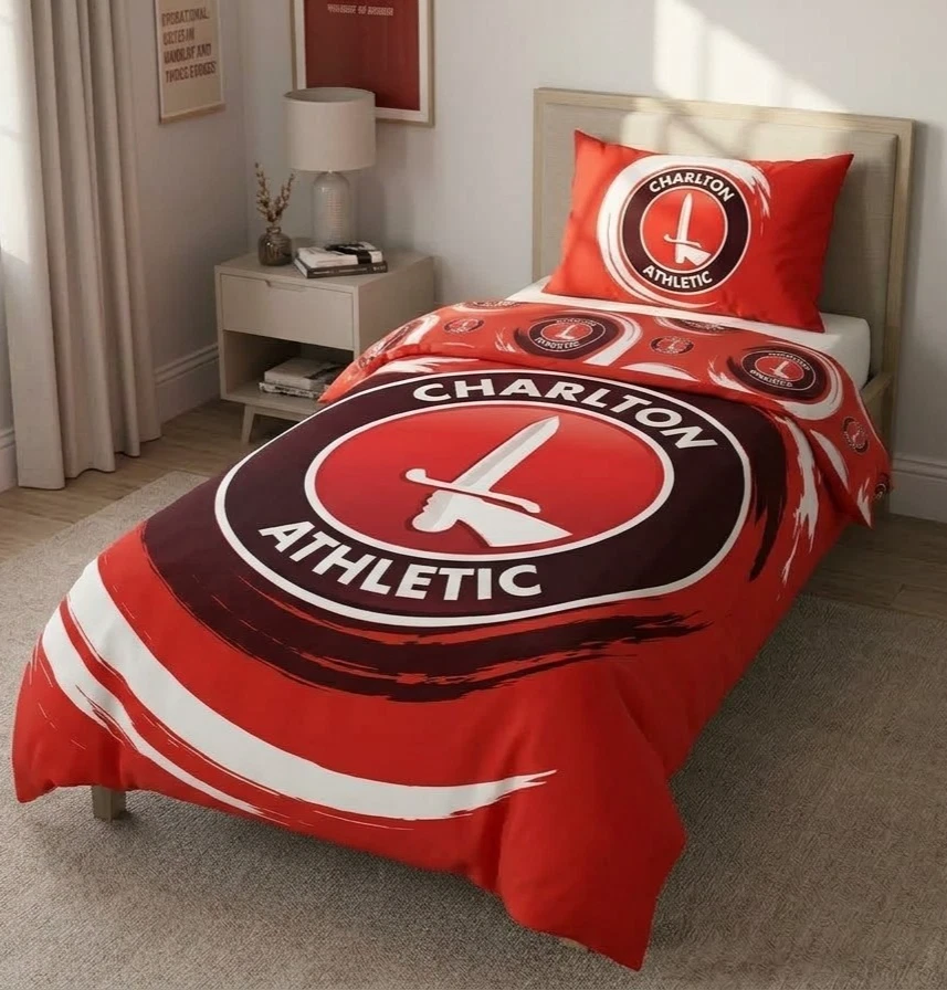 CASTORE CHARLTON SINGLE REVERSIBLE DUVET SET - RED